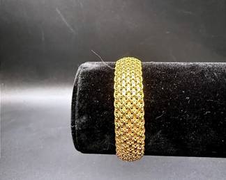14K Italian Wide Mesh Bracelet