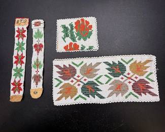 Handcrafted Seed Bead And Buckskin Wallet, Coin Purse & Snap Closure Bracelets