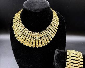 Cleopatra Collar Necklace And Bracelet Set