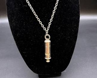 The Metropolitan Police Whistle Made In England & Gold-toned Mini Whistle Keychain