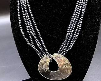 Multi-Strand India Ethnic Necklace And Stauer Sterling Silver Sapphire Ring