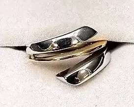 Italian 14KT Two-Tone Gold Spiral Ring