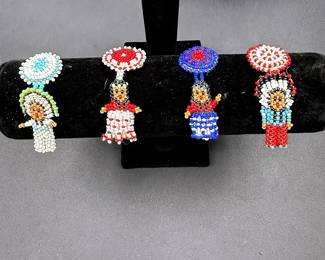 Native American-Style Seed Bead Doll Pins