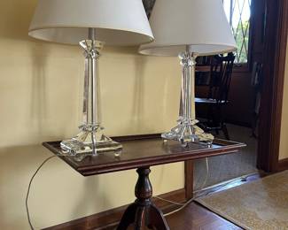 Crystal Lamps and Accent Table