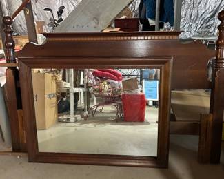 Maple Double Headboard with Dresser Mirror