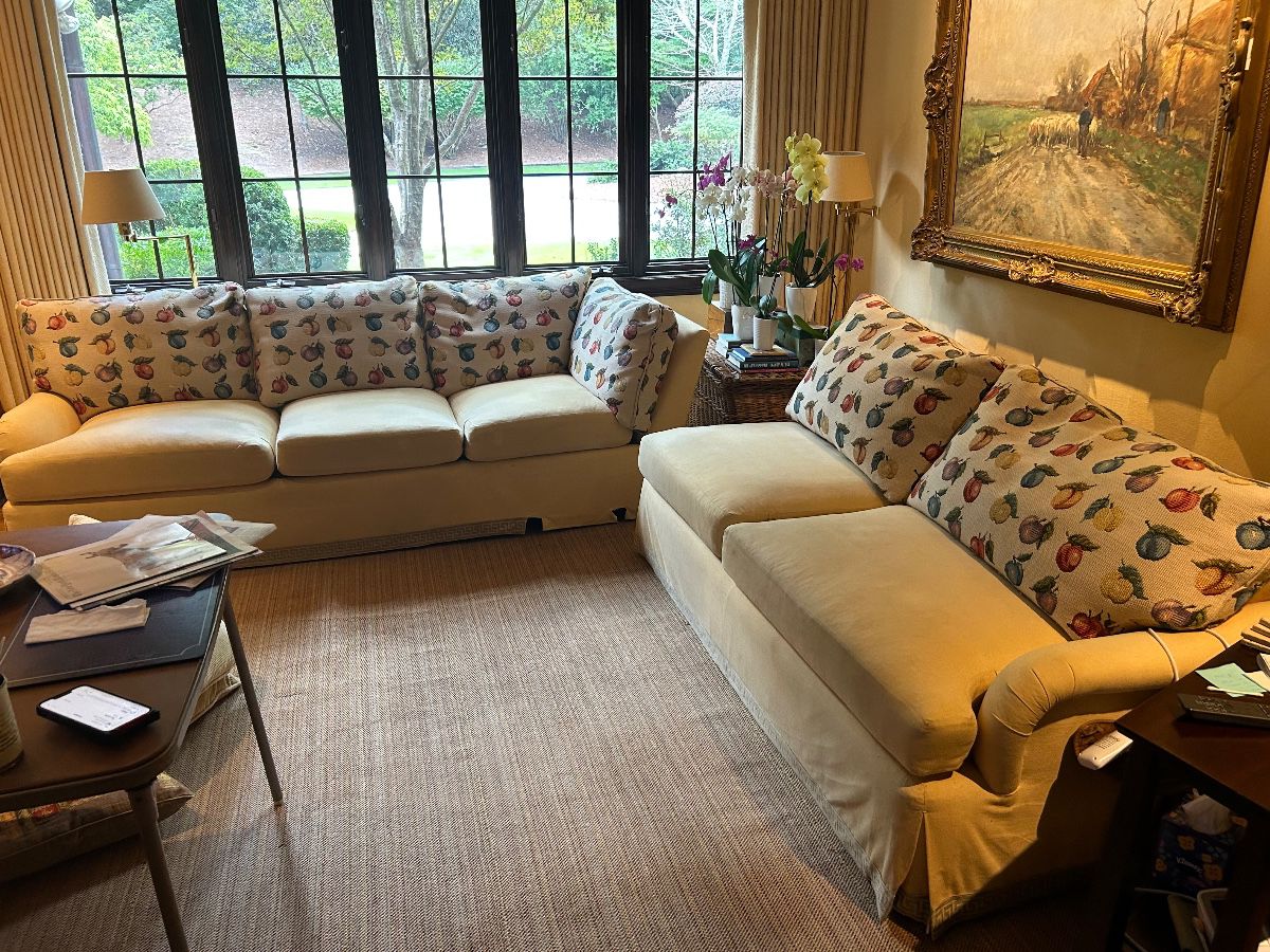 Couches attach to one another. Homeowner pulled it out temporarily