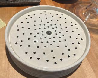 French faisselle (cheese draining mold) ceramic stoneware Roger Jacques from Saint -Amand-Paisaya