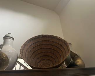 Oversized Brazilian baskets and urn
