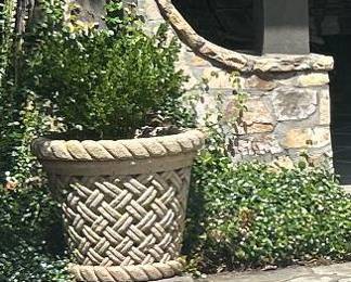 Pair of Large lava stone planters 22.5”Hx26”W
