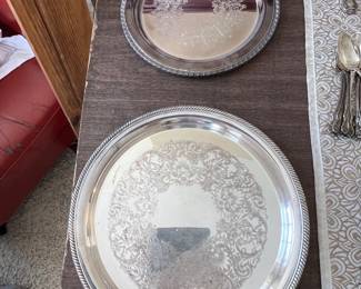 Oneida silver plated trays 