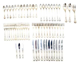 (62) Gorham Chantilly Pattern Sterling Silver Flatware Set - Approx 67.76 ozt.