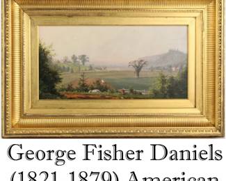 George Fisher Daniels (1821-1879) American, Oil on Canvas LandscapeGeorge Fisher Daniels (1821-1879) American, Oil on Canvas Landscape