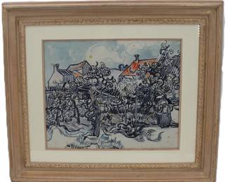 Vincent van Gogh (1853-1890) Dutch, Limited Edition Lithograph "Old Vineyard with Peasant Woman"