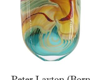 Peter Layton (Born 1937) British, "Paradiso" Custom Art Glass Vase