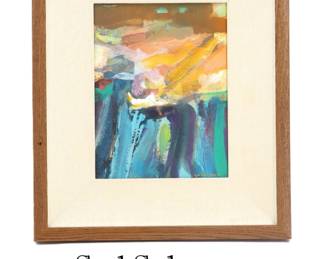 Syd Solomon (1917-2004) American, Abstract Multi Media Under Glass