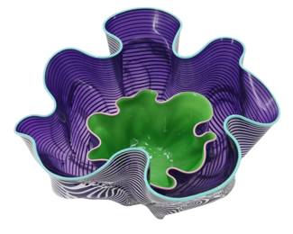 (2) Epiphany Glass Studios Sculptural Decorative Bowls