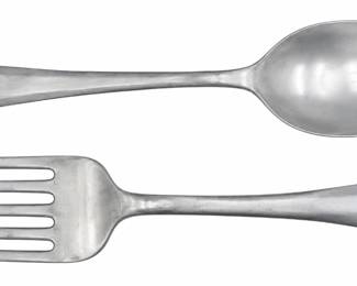 Curtis Jere (1910-2008) American, Monumental Pop Art Style Aluminum Fork and Spoon Wall Sculptures