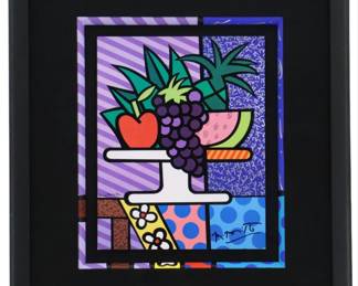 Romero Britto (Born 1963) Brazilian, Signed Serigraph "Lourdes Fruits"