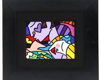 Romero Britto (Born 1963) Brazilian, Mixed Media on Board "Good Night"