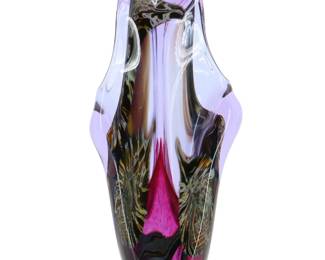 David Lotton (Born 1960) American, Abstract Art Glass Double-Sided Vase