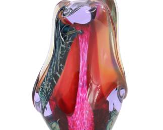 David Lotton (Born 1960) American, Abstract Art Glass Double-Sided Vase