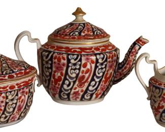 (3) English Worcester Porcelain Tea Set