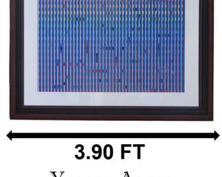 Yaacov Agam (Born 1928) Israeli, Geometric Op-Art Multigraph "Transparent Blue Grill"