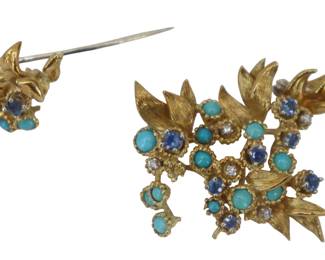 18k Gold Brooch - Gross 16 g. As Is