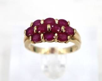 Marked EL 14k Gold and Heat Treated Ruby Ring - Gross 3.7 g.