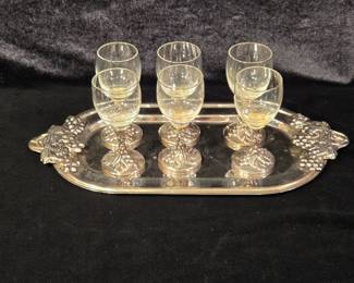 Vintage Davco Silver Ltd. Grape Cordial Set