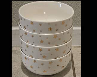 Set of 4 Gold Star Bowls
