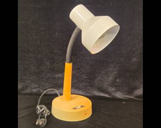 Vintage white gooseneck desk task lamp