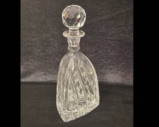 Vintage Block Crystal 24% Lead Crystal Poland "Olympic" triangular cut crystal decanter