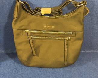 New Rosetti blk leather designer purse