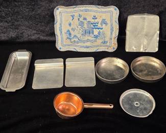 Vintage MCM miniature Metal Children's Cooking Toys