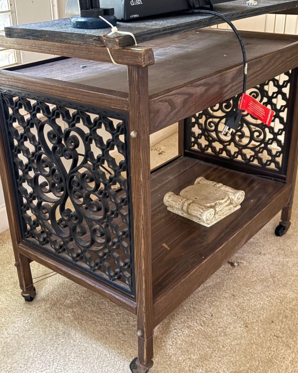 Cool Mid century cart with filigree sides