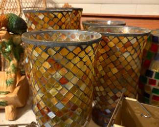 stained glass candle holders