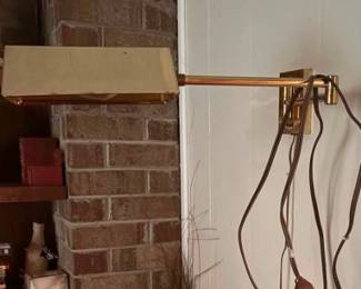Brass swing arm wall lamp
