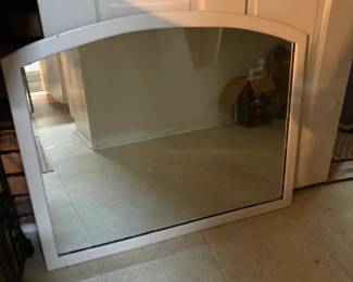 Old wood mirror painted white (heavy)