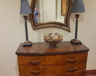 Mirror and lamps