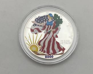 2000 1 Oz Colorized American Silver Eagle