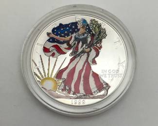 1999 1oz Colorized American Silver Eagle
