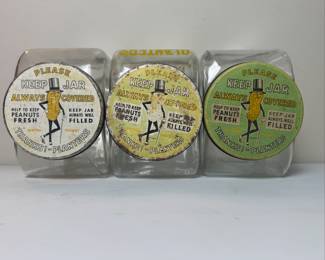 Planters Mr. Peanut Glass Jars With Lid 