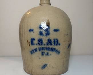 E.S. & B. New Brighton Stoneware Jug