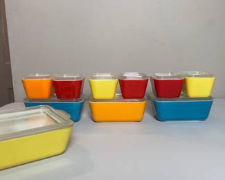 Vintage Pyrex Primary Color Refrigerator Dishes