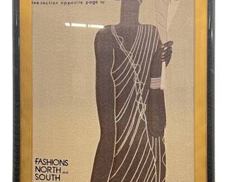 Large Eduardo Benito Art Deco Vogue Magazine Cover
