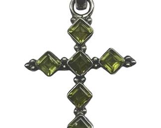 Arts & Crafts Sterling Silver Peridot Cross