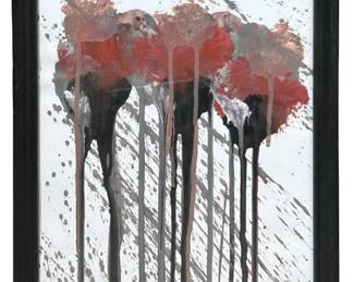 Signed Cy Twombly “Flowers with Stems" Mixed Media
