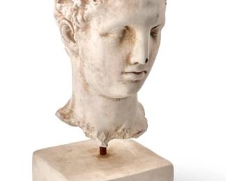 Vintage Greek Hermes Chalkware Bust