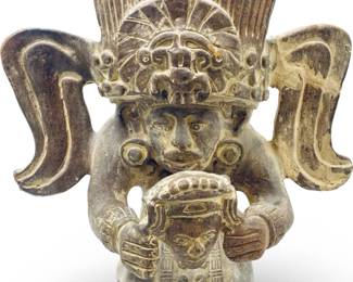 Mesoamerican Ceramic Zapotec-style Effigy Urn